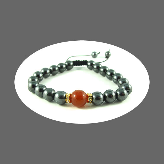 Simply Magnetic bracelet with Agate bead- 7 to 8 inch